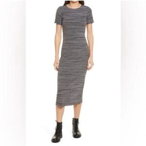 Reformation Perry Knit Midi Dress Gray Size Medium